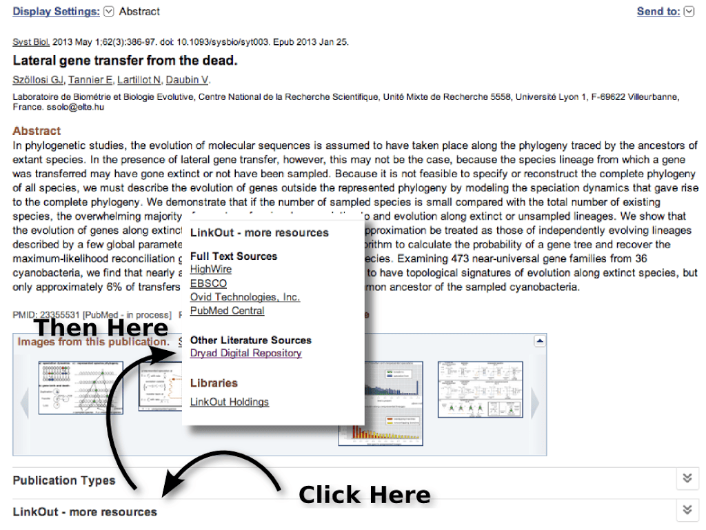Dryad link on Pubmed link